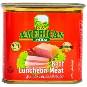 کنسرو گوشت 340 گرم امریکن فارم – American farm Beef flavour Luncheon meat